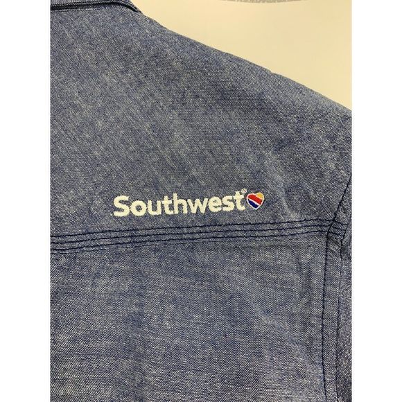 Mens Burnside Button Shirt Short Sleeve Chenile Southwest Logo Medium 0997 - Picture 6 of 6